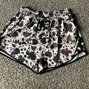 Cow print athletic shorts